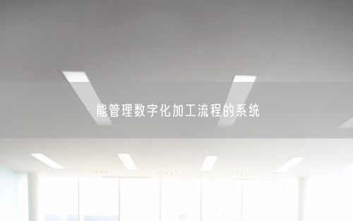 能管理数字化加工流程的系统
