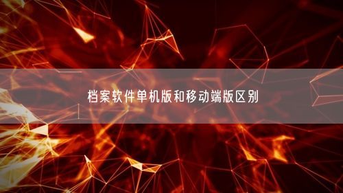 档案软件单机版和移动端版区别