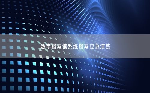 数字档案馆系统档案应急演练