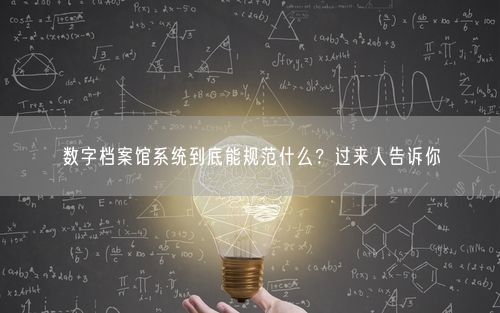 数字档案馆系统到底能规范什么？过来人告诉你