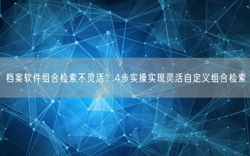 档案软件组合检索不灵活？4步实操实现灵活自定义组合检索