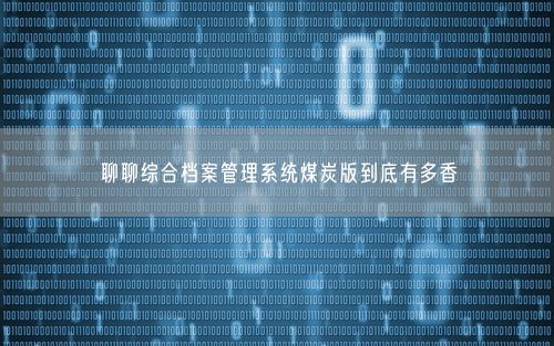 聊聊综合档案管理系统煤炭版到底有多香