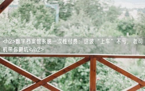 <h2>数字档案馆系统一次性付费：这波“上车”不亏，老司机带你避坑</h2>