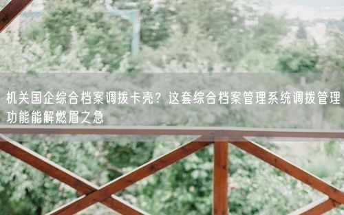 机关国企综合档案调拨卡壳？这套综合档案管理系统调拨管理功能能解燃眉之急