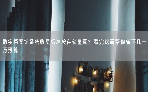 数字档案馆系统收费标准按存储量算？看完这篇帮你省下几十万预算