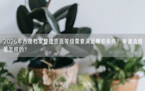2026年办理档案整理资质等级需要满足哪些条件？申请流程是怎样的？