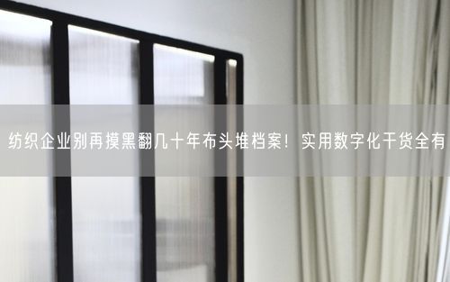 纺织企业别再摸黑翻几十年布头堆档案！实用数字化干货全有