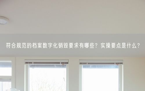 符合规范的档案数字化销毁要求有哪些？实操要点是什么？