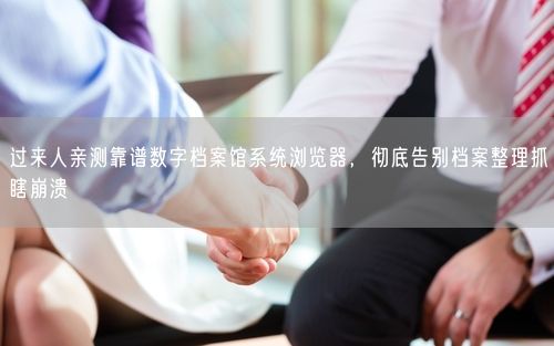 过来人亲测靠谱数字档案馆系统浏览器，彻底告别档案整理抓瞎崩溃