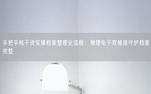 手把手纯干货实操档案整理全流程：物理电子双维度守护档案完整