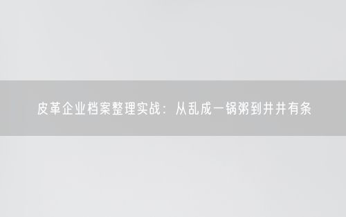 皮革企业档案整理实战:从乱成一锅粥到井井有条