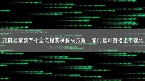 政府档案数字化全流程实操解决方案，零门槛可直接上手落地