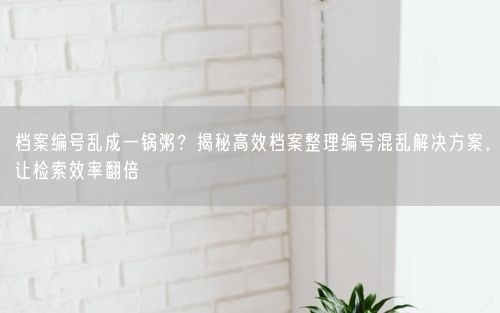 档案编号乱成一锅粥？揭秘高效档案整理编号混乱解决方案，让检索效率翻倍