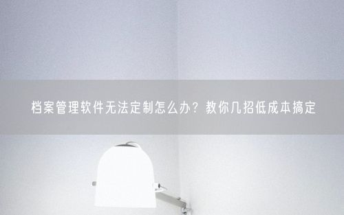 档案管理软件无法定制怎么办？教你几招低成本搞定