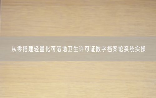 从零搭建轻量化可落地卫生许可证数字档案馆系统实操