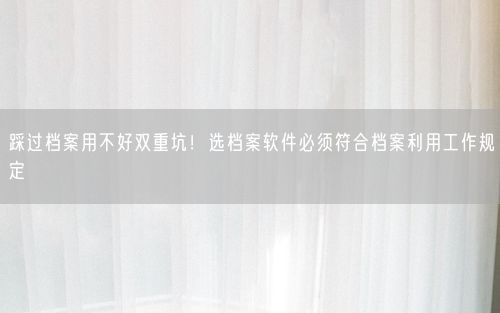 踩过档案用不好双重坑！选档案软件必须符合档案利用工作规定