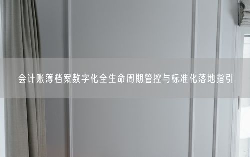 会计账簿档案数字化全生命周期管控与标准化落地指引
