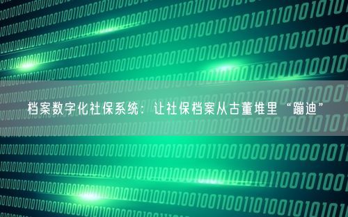 档案数字化社保系统：让社保档案从古董堆里“蹦迪”
