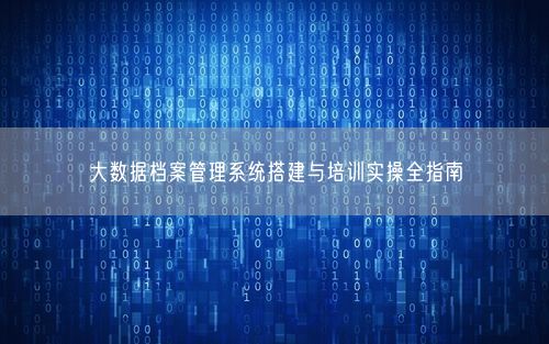 大数据档案管理系统搭建与培训实操全指南