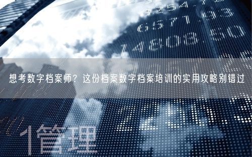 想考数字档案师？这份档案数字档案培训的实用攻略别错过