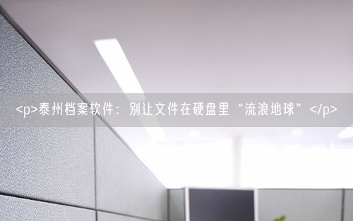 <p>泰州档案软件：别让文件在硬盘里“流浪地球”</p>