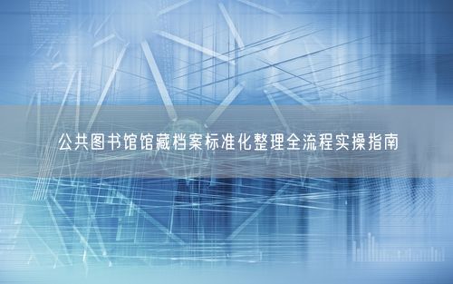公共图书馆馆藏档案标准化整理全流程实操指南