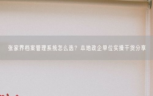 张家界档案管理系统怎么选？本地政企单位实操干货分享