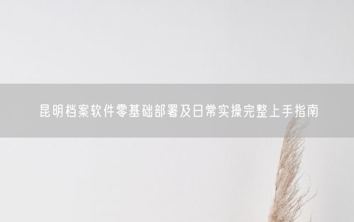 昆明档案软件零基础部署及日常实操完整上手指南