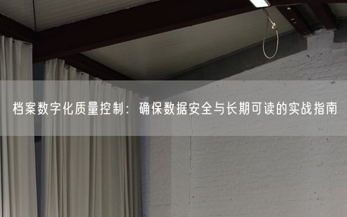档案数字化质量控制：确保数据安全与长期可读的实战指南