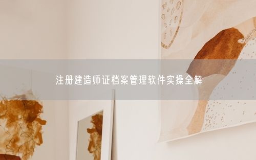 注册建造师证档案管理软件实操全解