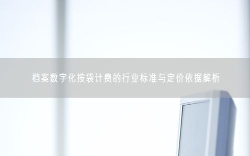 档案数字化按袋计费的行业标准与定价依据解析