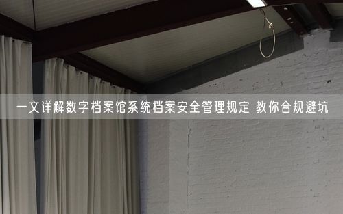 一文详解数字档案馆系统档案安全管理规定 教你合规避坑