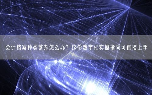 会计档案种类繁杂怎么办？这份数字化实操指南可直接上手