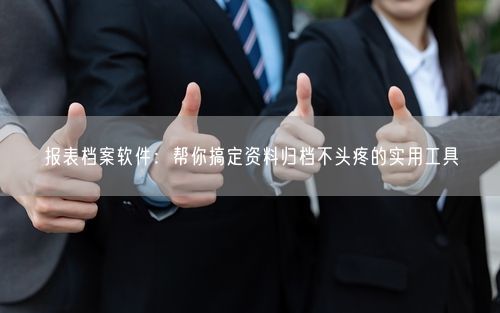 报表档案软件：帮你搞定资料归档不头疼的实用工具
