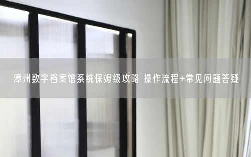 漳州数字档案馆系统保姆级攻略 操作流程+常见问题答疑