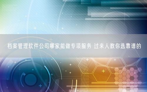 档案管理软件公司哪家能做专项服务 过来人教你选靠谱的