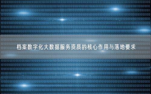 档案数字化大数据服务资质的核心作用与落地要求