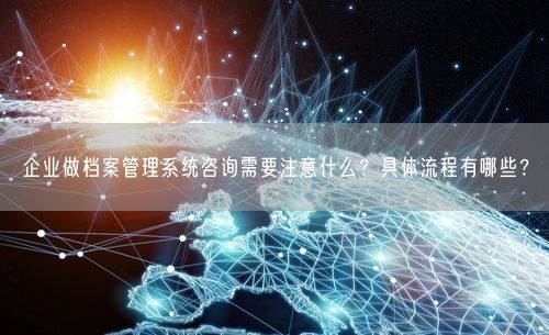 企业做档案管理系统咨询需要注意什么？具体流程有哪些？