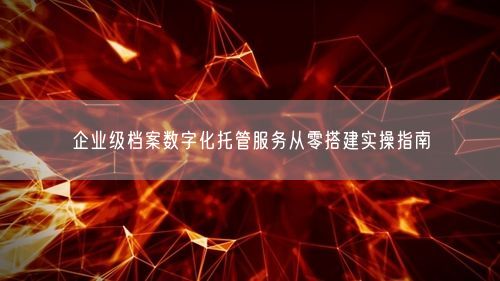 企业级档案数字化托管服务从零搭建实操指南