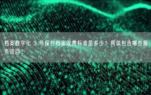 档案数字化 3 年保存档案收费标准是多少？具体包含哪些服务项目？