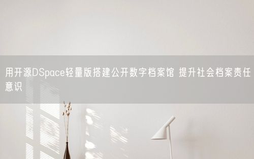 用开源DSpace轻量版搭建公开数字档案馆 提升社会档案责任意识