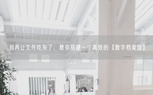 别再让文件吃灰了，教你搭建一个高效的【数字档案馆】