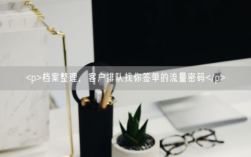 <p>档案整理，客户排队找你签单的流量密码</p>