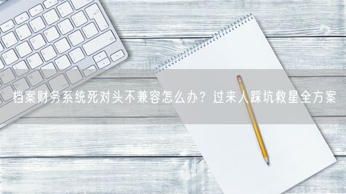 档案财务系统死对头不兼容怎么办？过来人踩坑救星全方案