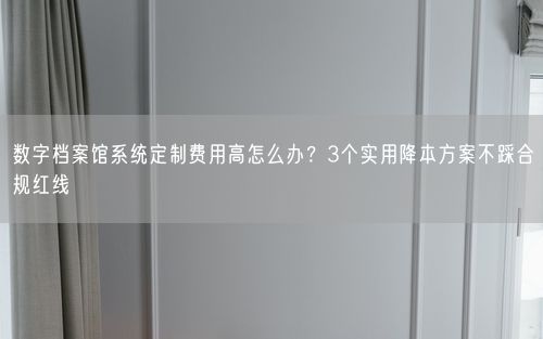 数字档案馆系统定制费用高怎么办？3个实用降本方案不踩合规红线