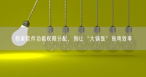 档案软件功能权限分配，别让“大锅饭”拖垮效率