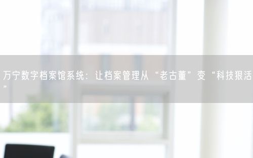 万宁数字档案馆系统：让档案管理从“老古董”变“科技狠活”