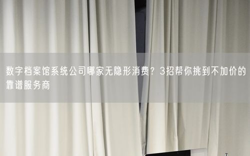 数字档案馆系统公司哪家无隐形消费？3招帮你挑到不加价的靠谱服务商