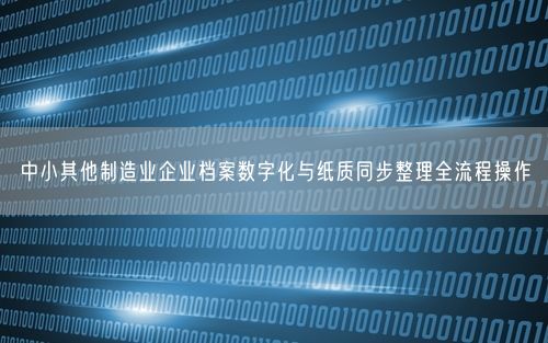 中小其他制造业企业档案数字化与纸质同步整理全流程操作