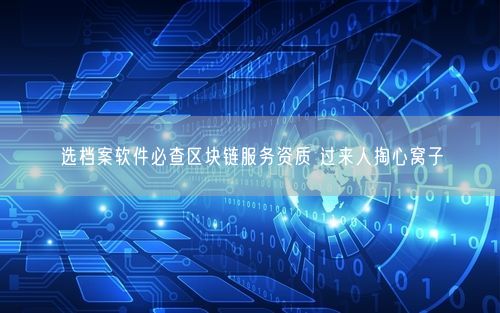 选档案软件必查区块链服务资质 过来人掏心窝子